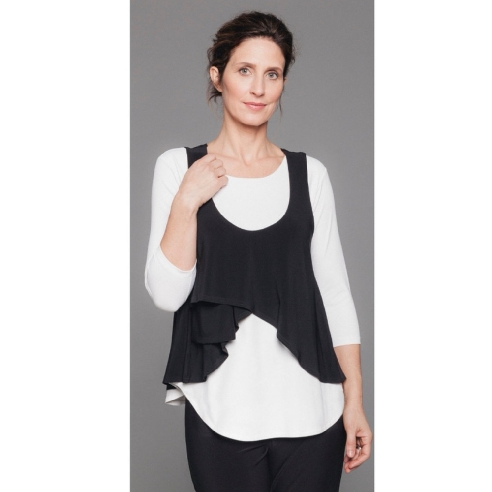 Sympli Black Smock Crop Tank Top